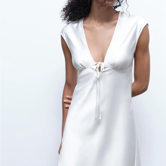 Zara Satin Effect Mini Dress - Picture 3 of 5